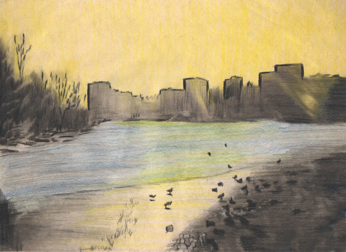 Городской пейзаж. Река. Март. 