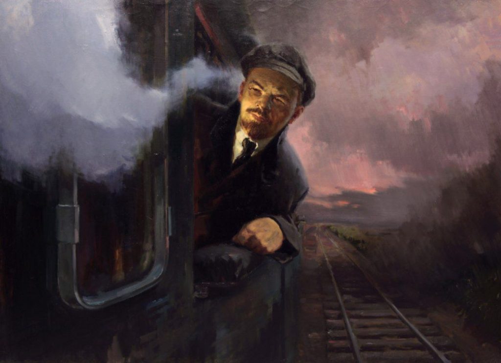 В. И. Ленин в немецком поезде.