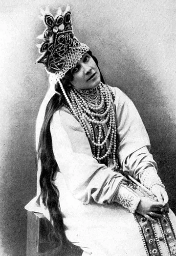 Н.И. Забела-Врубель в партии Марфы в опере "Царская невеста". Ок. 1890 г.