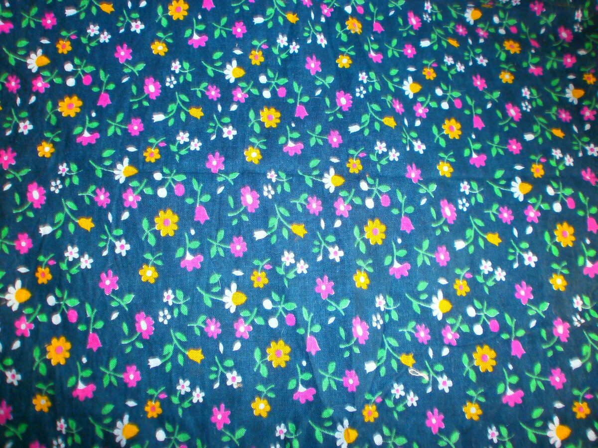 А из этой советской ткани одна из моих дочерей шила традиционный фартук на школьных уроках труда.