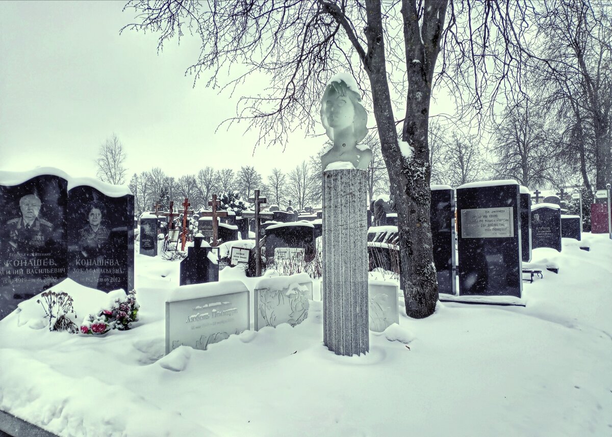 Могила Любови Полищук на Троекуровском кладбище