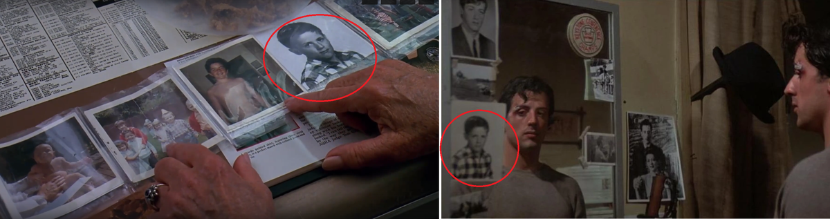 слева - кадр из "Стой...", справа - из "Рокки"