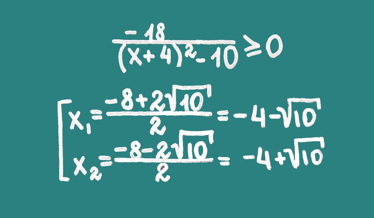 Привет! Сегодня разберёмся, как решать подобные неравенства:  - 18 / ((х + 4)^2 – 10) ≥ 0 Итак, приступим! Первый шаг - это понять, что от нас требуется.