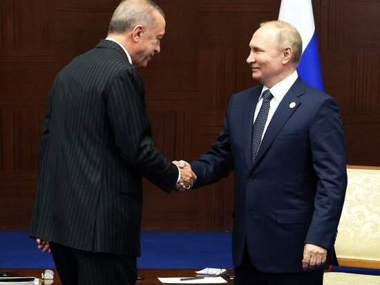     Реджеп Тайип Эрдоган и Владимир Путин в Астане 13 октября 2022 года. Фото: Kremlin.ru.