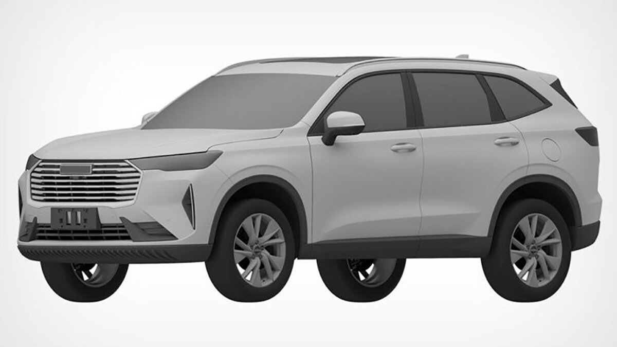    На изображении из базы Роспатента: кроссовер Haval H6 третьего поколения.