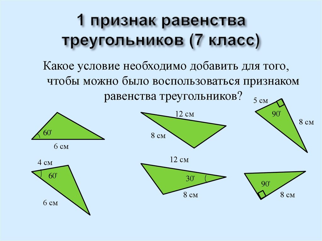 Первый признак равенства треугольников картинка