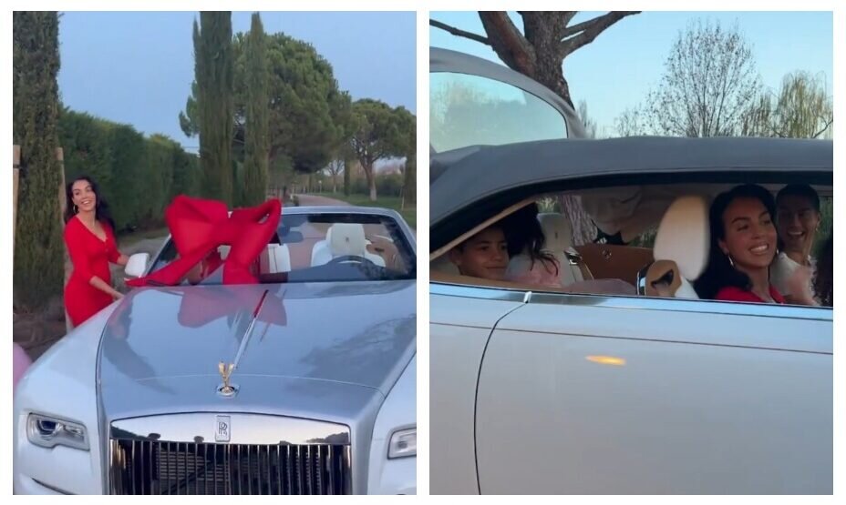    Футболист получил автомобиль марки Rolls-Royce. Фото: соцсети Джорджины Родригес