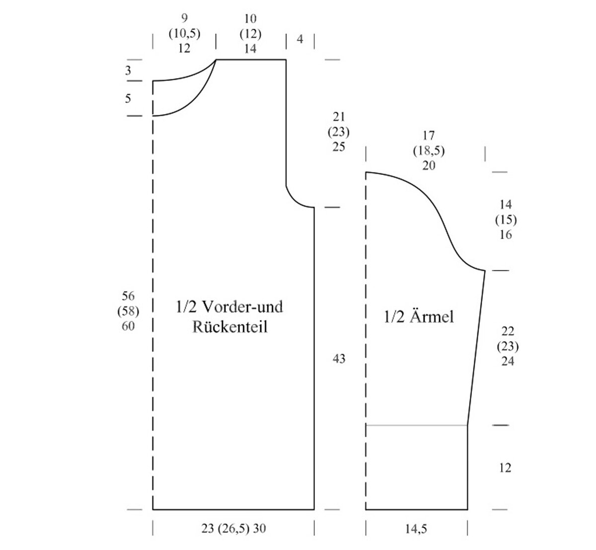 Выкройки для вязания джемпера с необычно расположенным узором