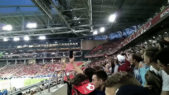 - Камерунцев было заметно меньше, но группа их болельщиков была очень яркой и ей в итоге удалось запустить первую волну.

