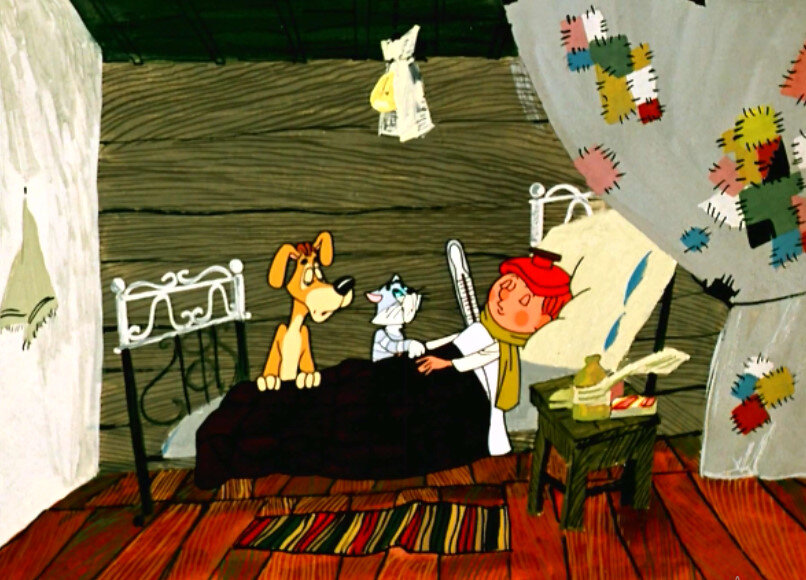 Кадр из мультфильма "Трое из Простоквашино"