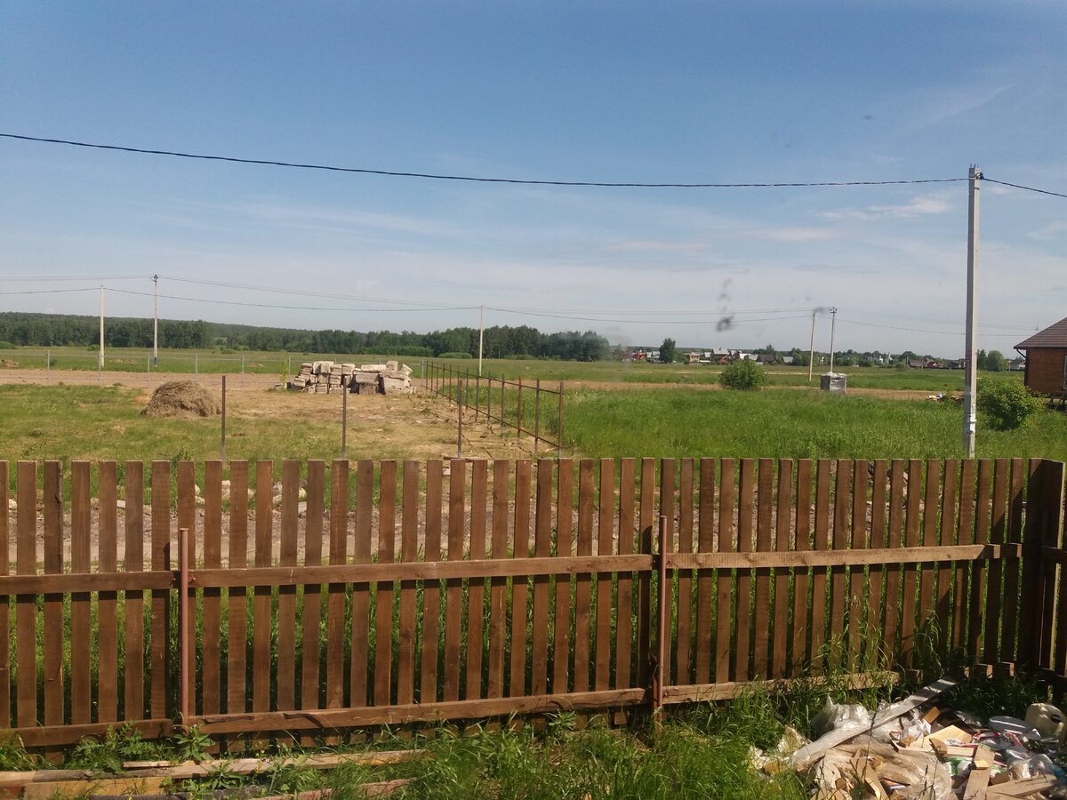 Красавец забор, и шикарная природа. Ну и кучка мусора)
