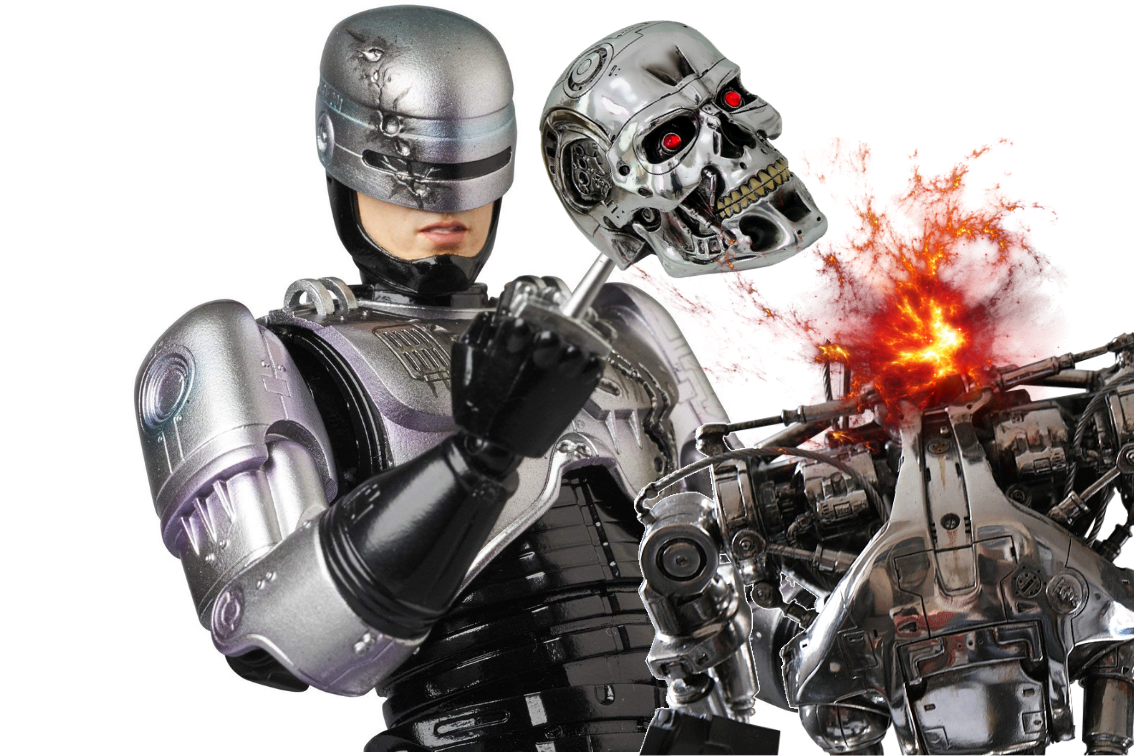 Robocop vs terminator. Скайнет Терминатор роботы. Скайнет Робокоп Терминатор. Робокоп против Терминатора.