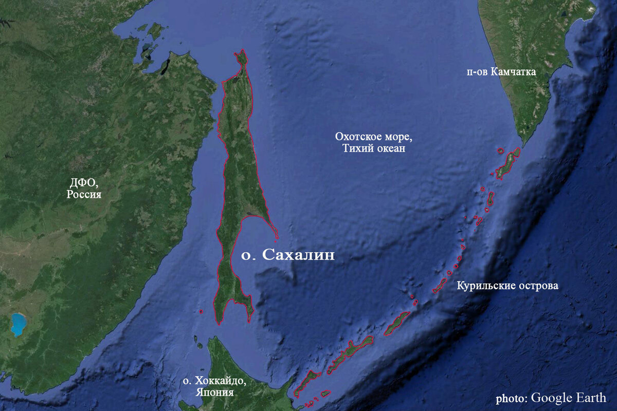 остров сахалин на карте