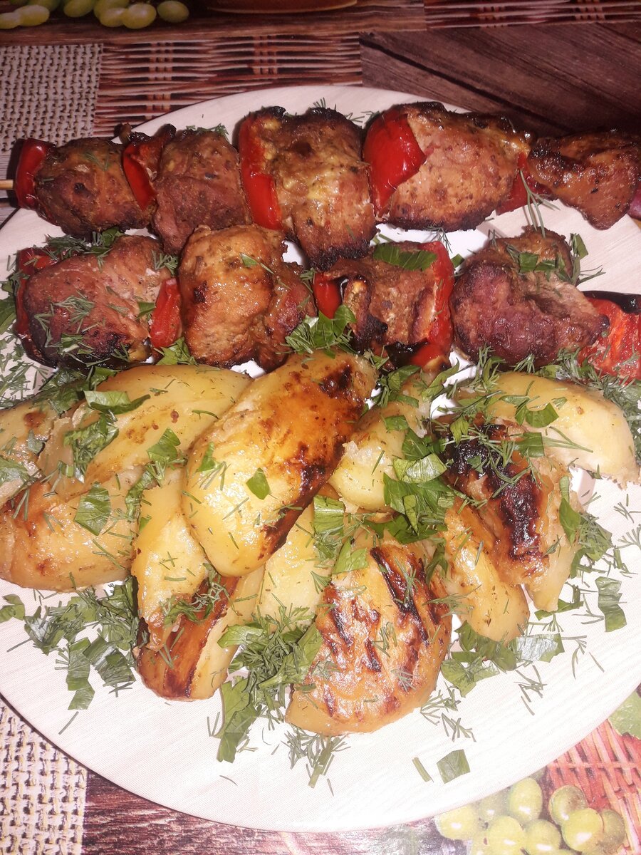 Шашлык мясо с картошкой