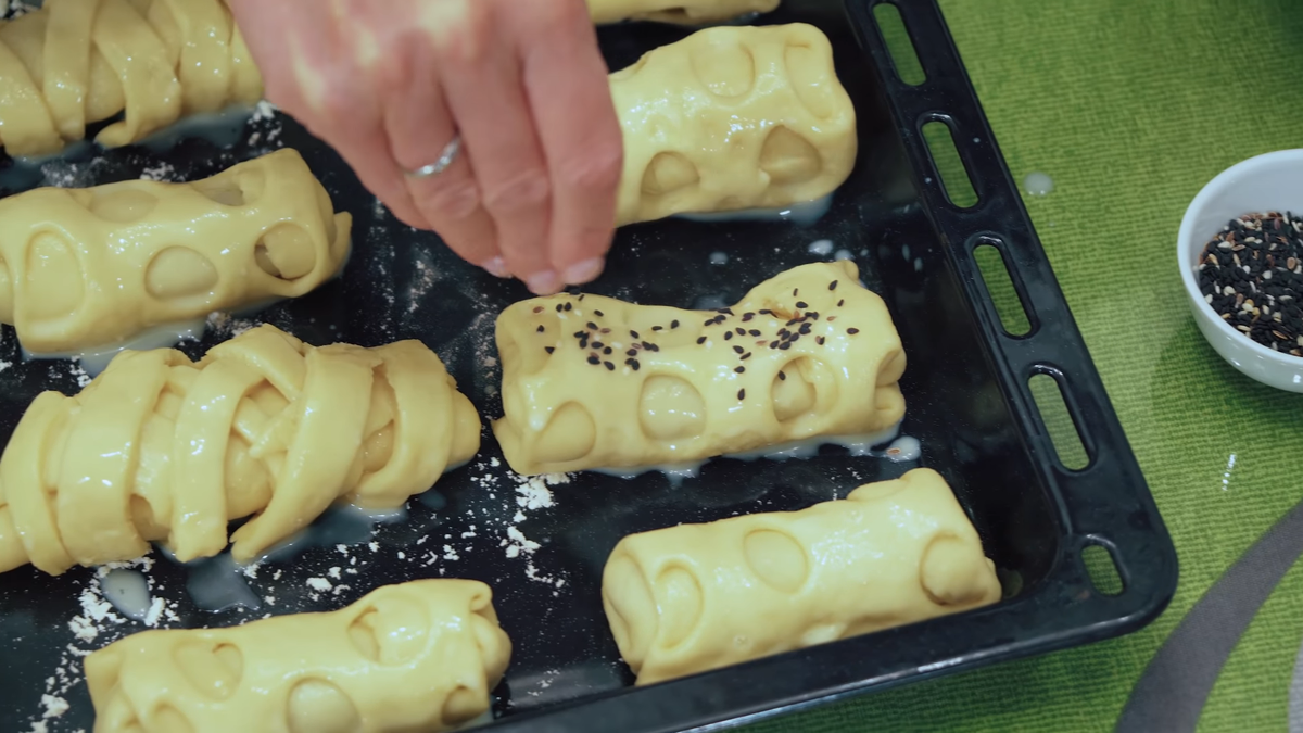 Слоёное тесто со сгущенкой