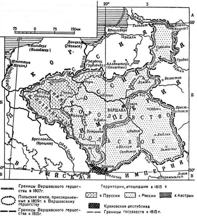 Раздел Варшавского герцогства в 1815 году