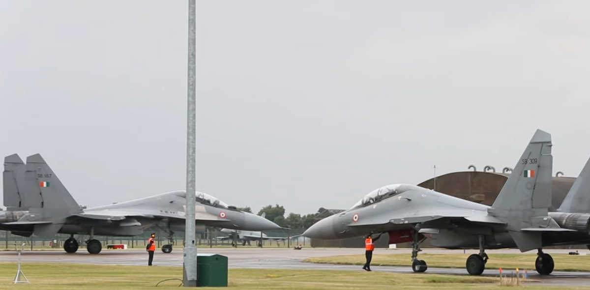 Су-30МКИ на военно-воздушной базе Coningsby в Британии. Фото RAF