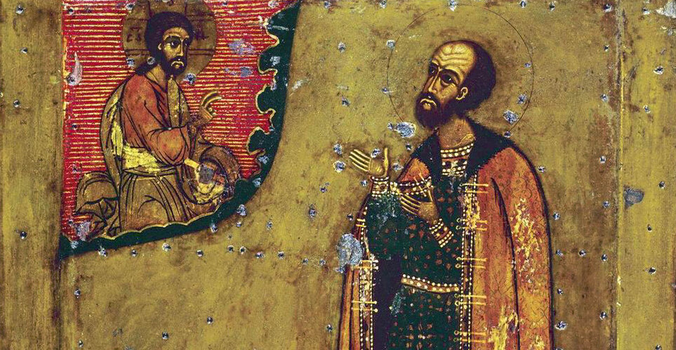 Святой князь Михаил Тверской. Фрагмент иконы XVII века