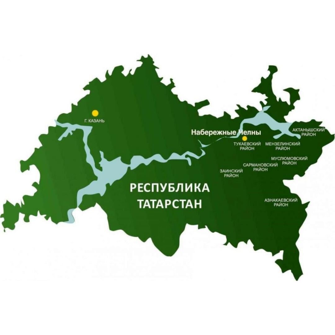 Казань на карте Татарстана