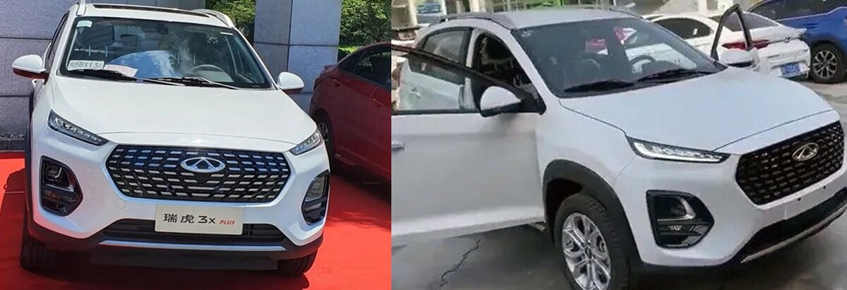 Новыми стали узкие светодиодные фары, решётка «солнечная галактика» и передний бампер, а капот обзавёлся «клювом». Снимков кормы ещё нет, впрочем, она, скорее всего, прежняя. Только вместо логотипа красуется надпись «Chery».