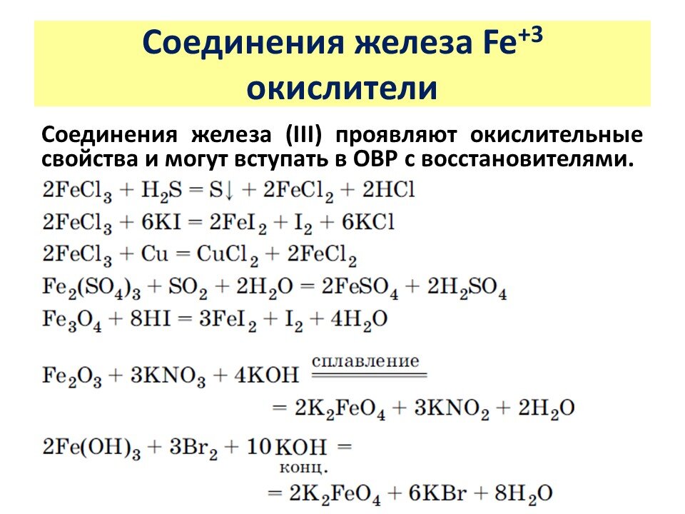 Железо йодоводородная кислота реакция