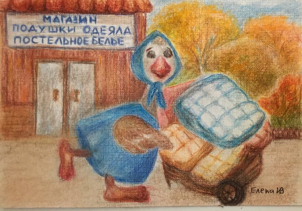 Виноград зимой любит спать под "одеялами"!  Рисунок Елены ИВ.