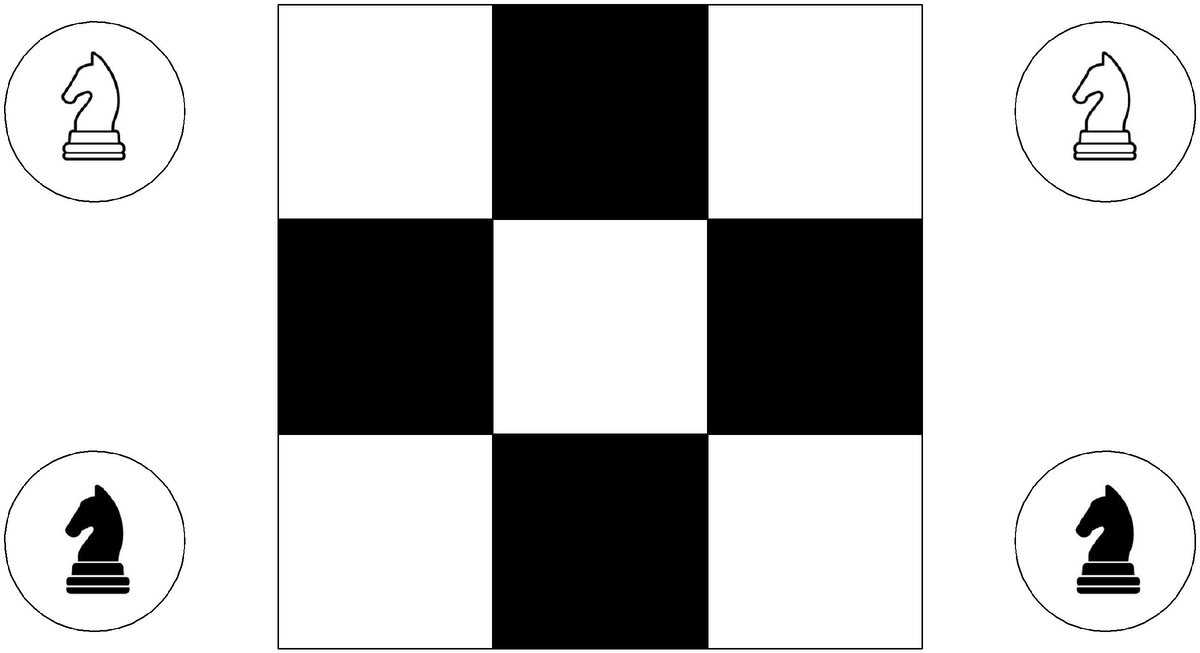 Шахматная головоломка Гуарини, распечатай и играй