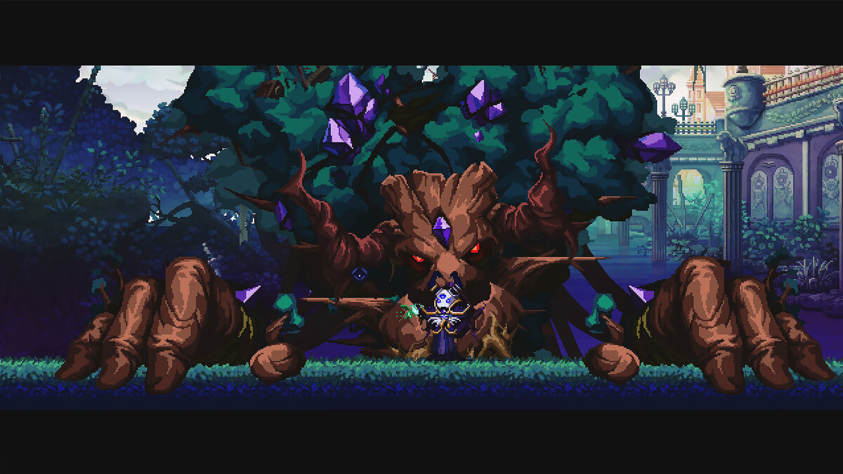 Первый босс — древо Иггдрасиль, вряд ли что-то противопоставит одному из сильнейших черепов в игре — Архиличу