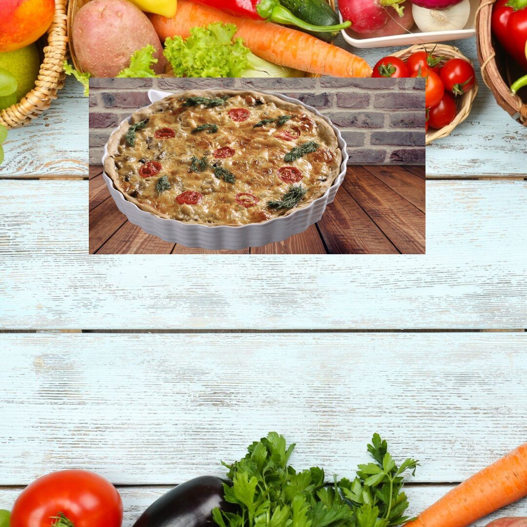 Киш с курицей и помидорами