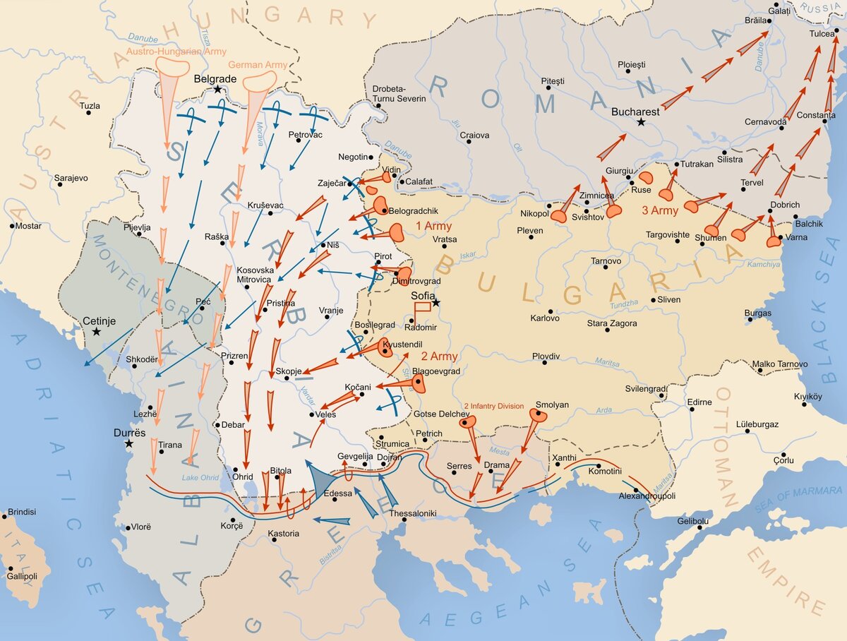 Географическая карта первой мировой войны