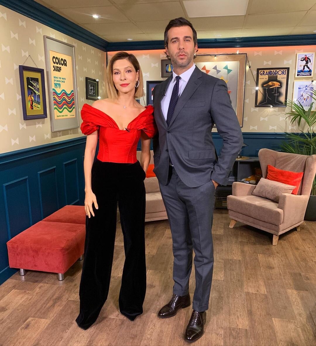 Елена Подкаминская и Иван Ургант на шоу “Вечерний Ургант”