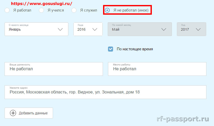 Сведения о трудовой деятельности за последние 10 лет на загранпаспорт образец