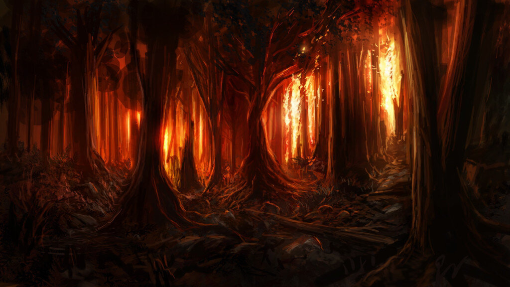 В огне. Источник: Getwallpapers.com