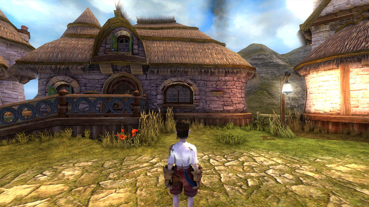 Начальная деревушка смотрится очень красиво и мило, эх детство главного героя практически беззаботное было до поры до времени...