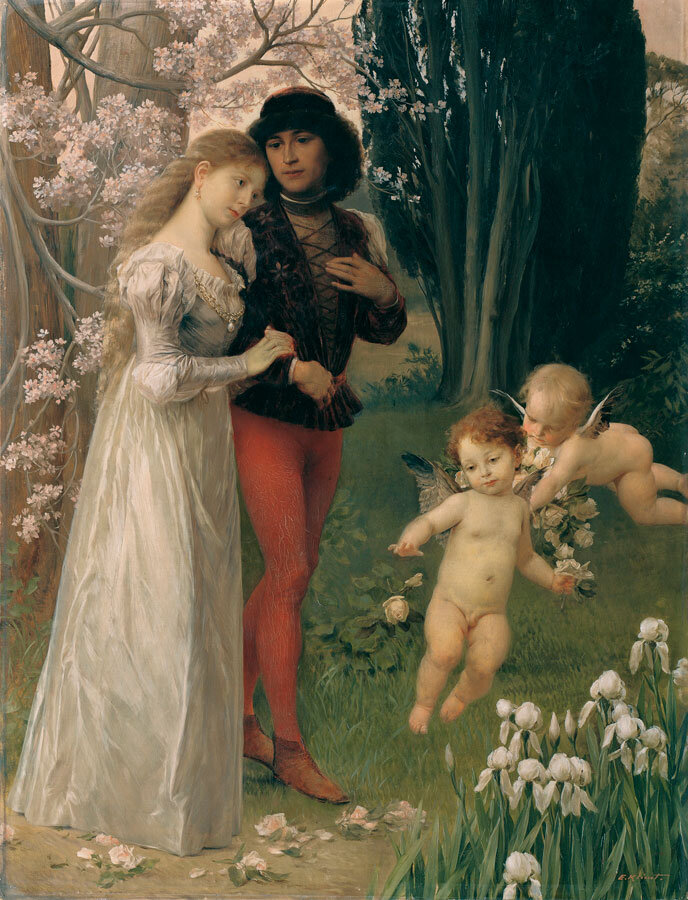  Эрнст Климт.  Паоло и Франческа,  ок. 1890