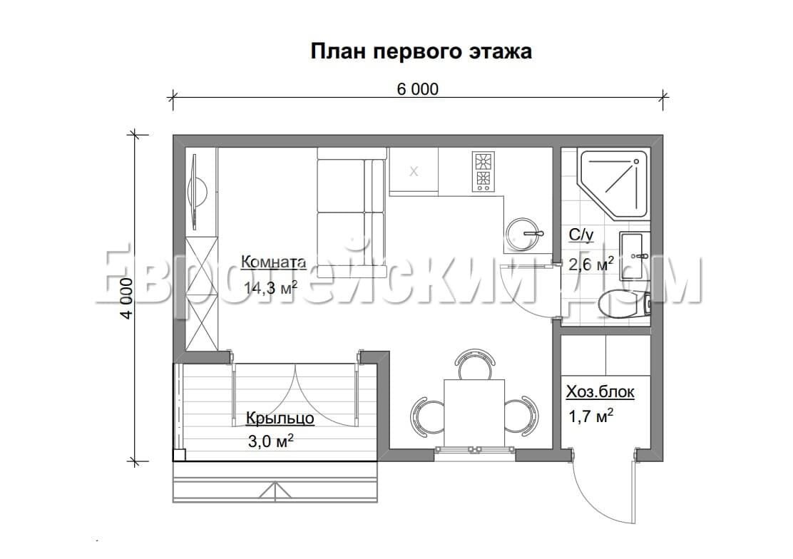 Одноэтажный современный домик 4х6 удивляющий эклектикой планировки |  Проекты Домов. Строительство. | Дзен