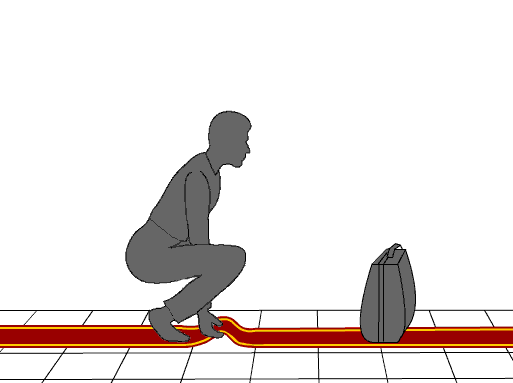 Движение волны по ковру, как аналог движения частицы по пространственно-временной структуре.