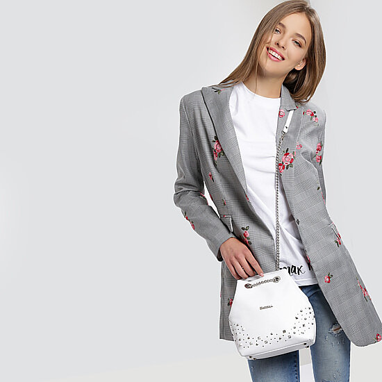 На фото: пиджак TOP20 STUDIO (арт. 20-1447-4 grey flowers) 