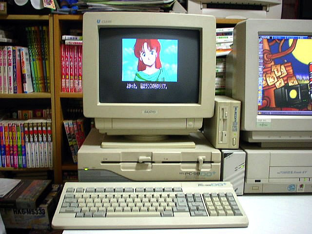 PC-98XX (выпущенный NEC в 1982 году) стал общепринятым компьютерным стандартом для эроге. Причем этот термин тогда означал именно эротические игры. Большинство не имело ни сюжета, ни смысла, просто предлагая надругаться над очередной девушкой, появляющейся на экране. Какой-то период эти нехитрые поделки хорошо продавались, но в скором времени пользователям опротивело тратить 8800 йен (где-то 70$) на сюжет в стиле неважного американского порно 80-х. (Источник: https://kinogud.wordpress.com) 