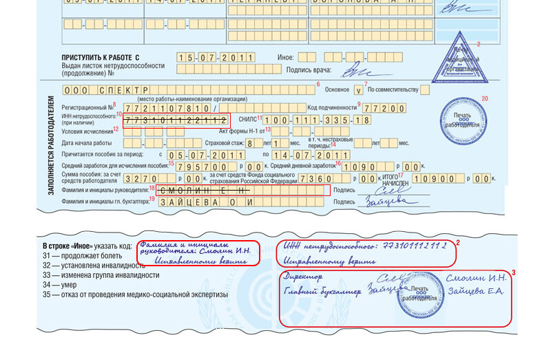 Листок нетрудоспособности: проверяем правильность заполнения | warprem.ru