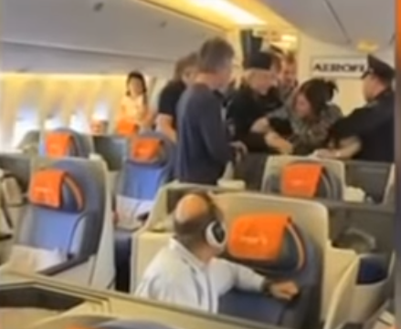 Скрин шот видео с борта самолета