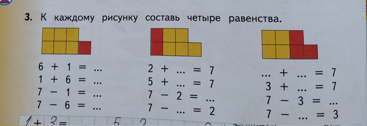 Запиши равенство по рисунку