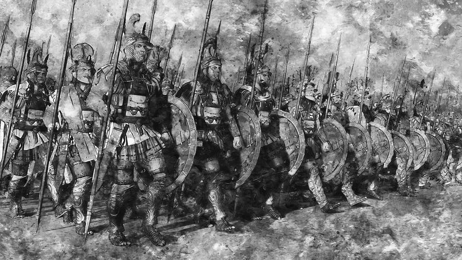 Македонская фаланга. Рисунок Андреа Мазочетти.