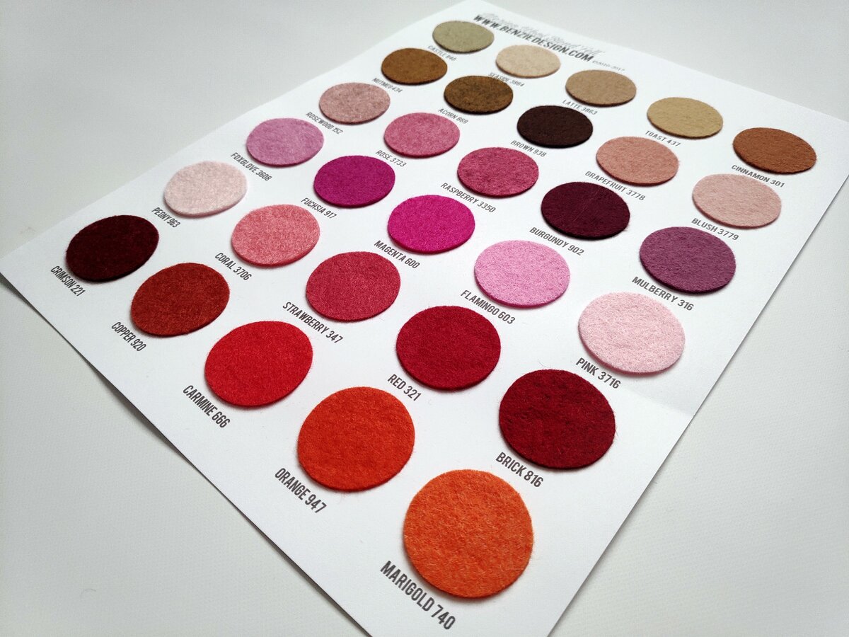 Палитра американского фетра Benziedesign