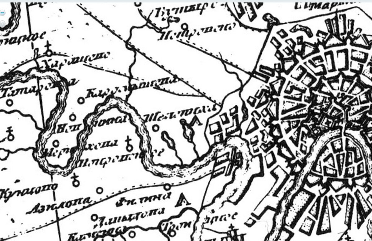 Географическая Карта 1774 года Московской Провинции Горихвостова