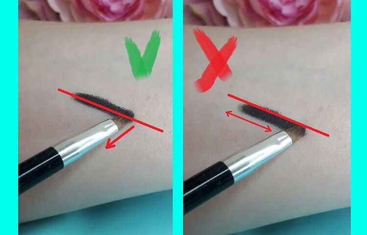 Двигать кистью нужно именно в сторону чистого века, захватывая при этом темный пигмент карандаша. Параллельно линии двигать кистью не стоит, иначе растушевка получится с пятнами и полосами.