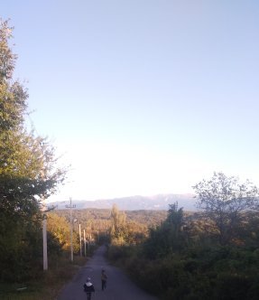 Здесь очень плохо видно, фото не передает, но горы на горизонте восхитительны.