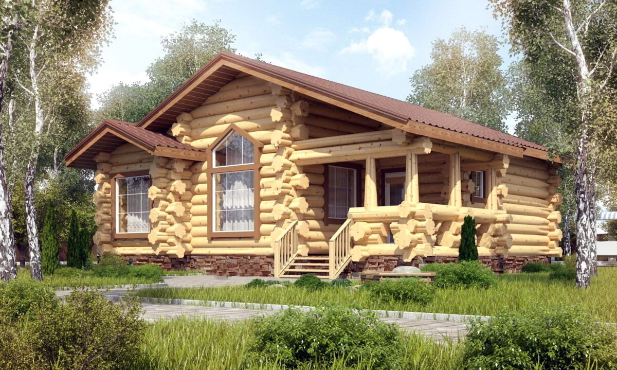 фото из интернета. Сруб из толстого бревна. 