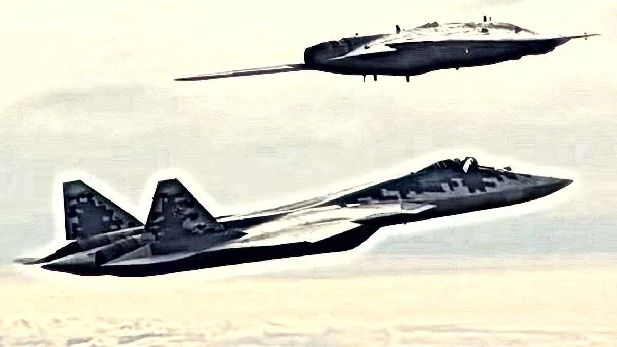 Су-57 и БПЛА Охотник