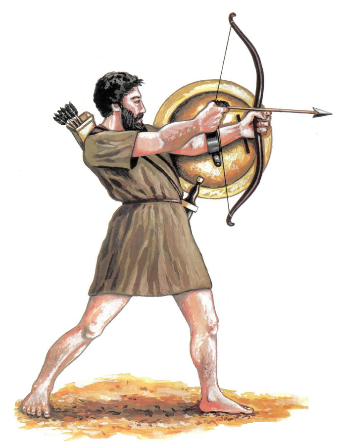 Пращами и стрелами. Лучник древняя Греция. Римский пращник.